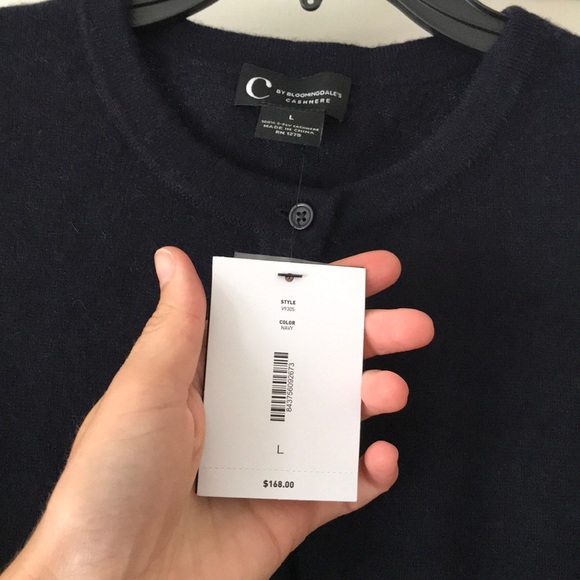 Bloomingdales Cashmere Cardigan- Navy - Picture 2 of 2